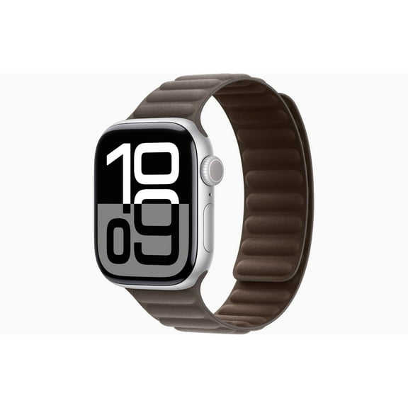Restored Apple Watch Series 10 GPS 42mm Silver Aluminium Case with Dark Taupe Magnetic Link Band (Refurbished)