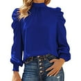 thumbnail image 2 of Mrat Long Sleeve Round-Neck Blouses & Shirts Womens Workwear Shirts Blouse Fashion Ladies Round-Neck Long Sleeve Solid Casual T- Shirt Blouse Tops Trendy Sweatshirts, 2 of 6
