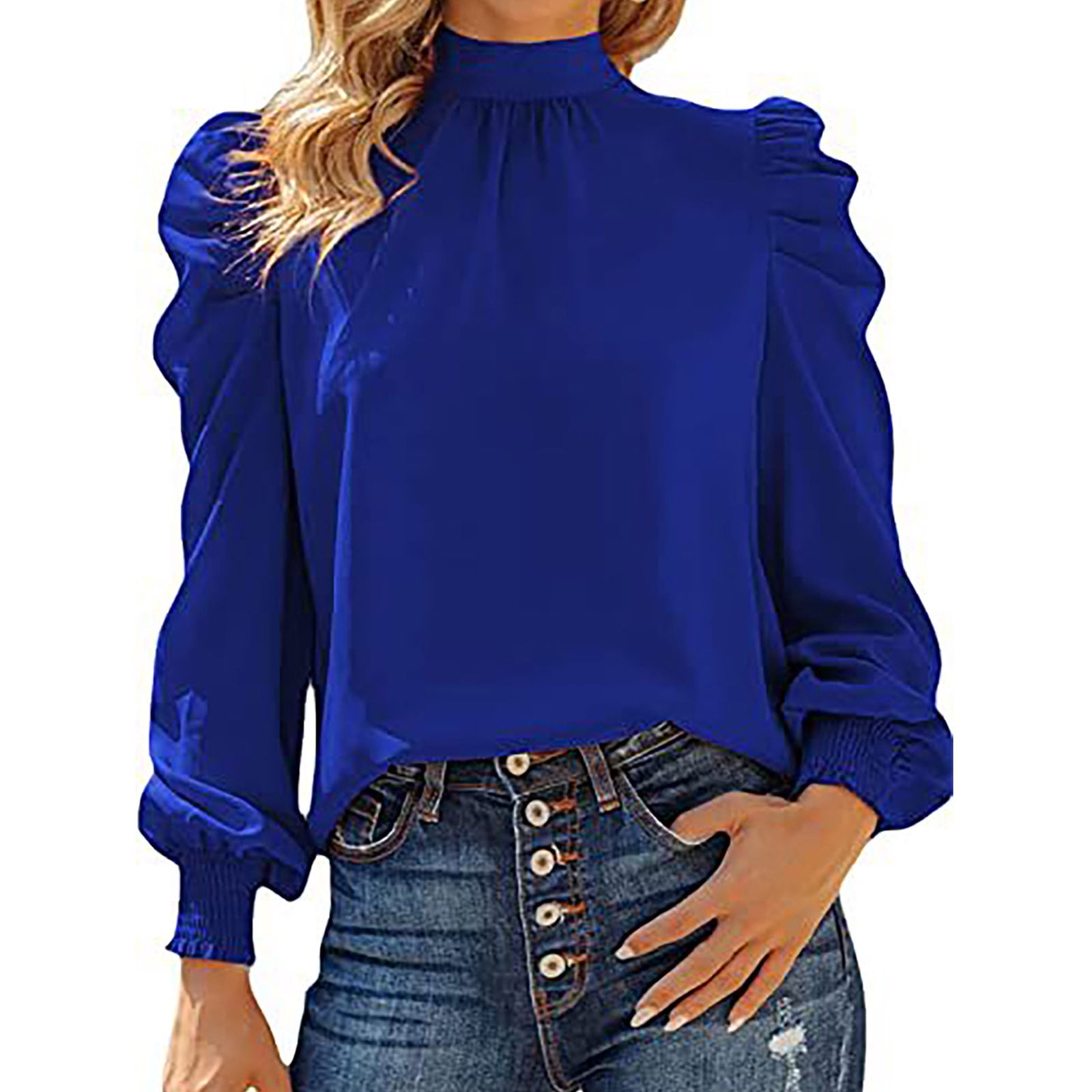 Zanvin Fall Blouse For Women On Clearance Fashion Women s Round Neck Long Sleeve Solid Casual T Shirt Blouse Tops halloween Gift Pink M