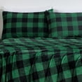 thumbnail image 3 of Chezmoi Collection Extra Soft Fleece Sheet Set Queen, 4-Piece Microplush Non-Pilling Velvety Bed Sheet, Deep Pocket - Lightweight All Season Warmth, Queen, Plaid Green, 3 of 9