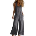 thumbnail image 2 of purcolt Summer Sleeveless Jumpsuits for Women Casual Loose Wide Leg Romper with Pockets, 2 of 9