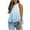 Light Blue, variant on Women's Summer Blouse Outdoor Color Gradient Ruffled Layered Hem Tops Loose Fashionable Casual Sleeveless Beachwear T-shirt(Red,M)