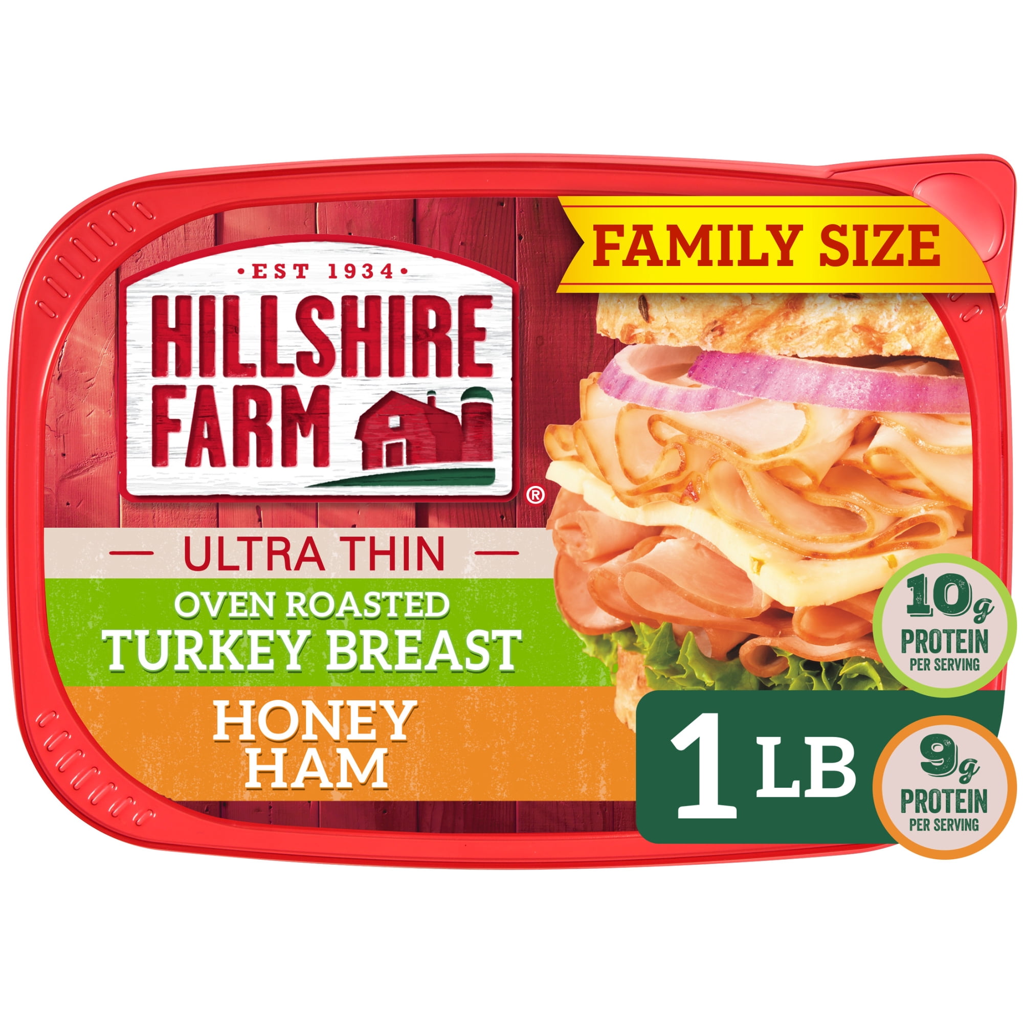 Hillshire Farm Ultra Thin Sliced Honey Ham Lunchmeat, 16 oz Variety Pack Plastic Tub, Refrigerated