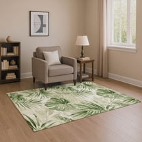 Addison Rugs Mayfield Premium Machine Washable Transitional Floral Aloe Rectangle Rug, 3' x 5'