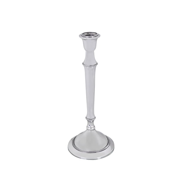 Aspen Creative 16301-11, Nickel Aluminum Decorative Candle Holder, 4-3/4" D x 11-3/4" H