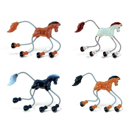 

CoTa Global Horse Refrigerator Springy Magnets Set of 4 - Assorted Color Fun Cute Wild Animal Springy Magnets For Kitchen Fridge Locker Home Decor & Cool Office Decorative Novelty Accessory - 4 Pack