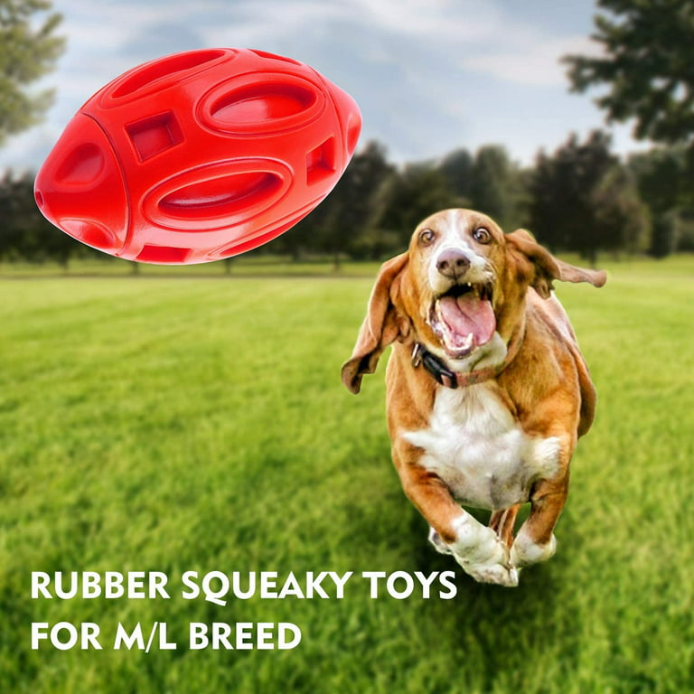 Squeaky Dog Toys for Aggressive Chewers,Dog Balls with Squeaker, Almost Indestructible and Durable Interactive Toys for Medium and Large Breed