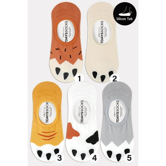 Women's No Show Mochi Mochi Socks - 5 Pair Set