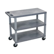 Offex OF-EC222-G Multipurpose Utility Cart 3 Flat Shelves - Gray