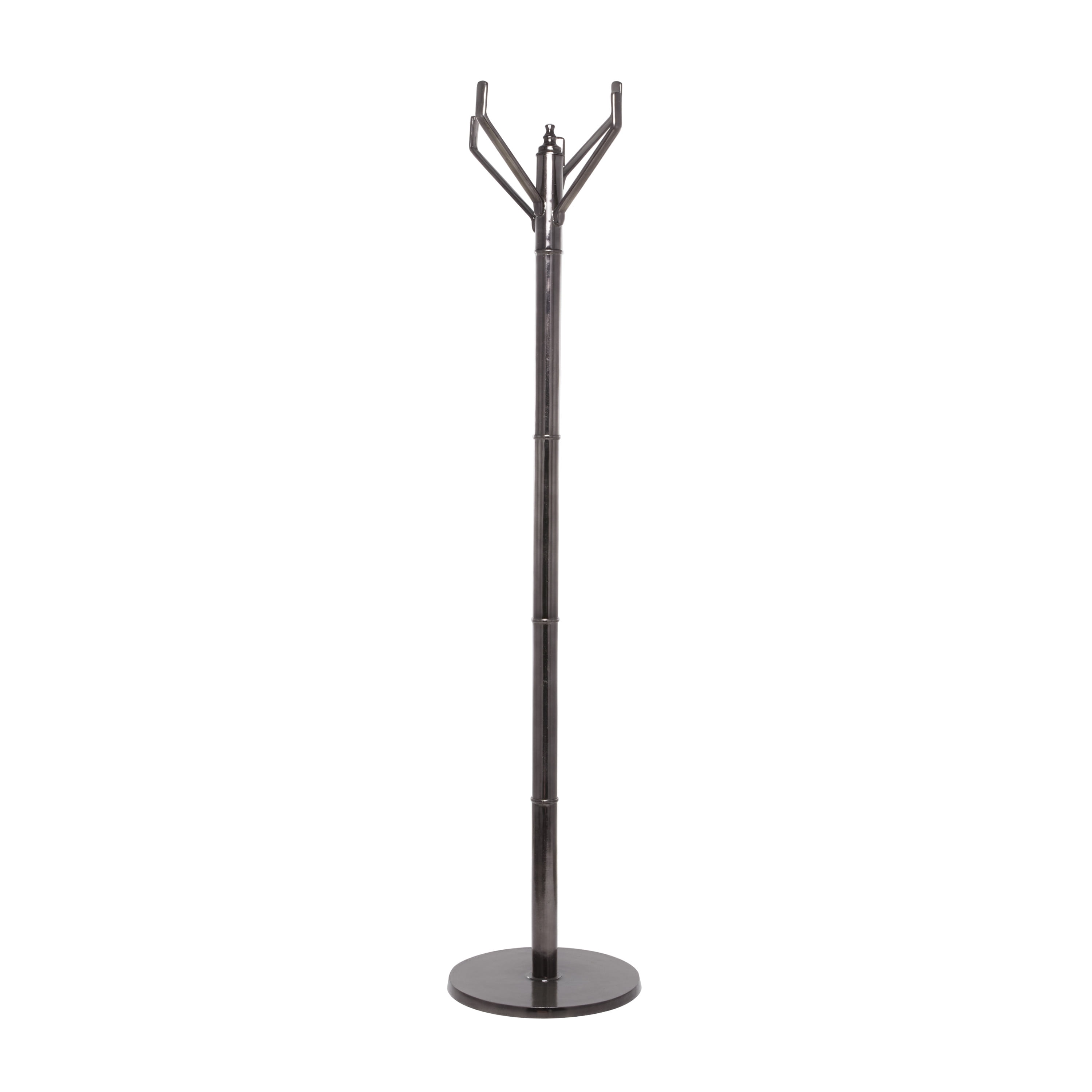 DecMode 15" x 68" Black Aluminum Coat Rack, 1-Piece