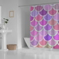 thumbnail image 3 of Coolnut Bath Shower Curtain Liners 72"x72", Pink Soft Colored Fish Squama Polyester Waterproof with 12 Curtain Hooks Bathroom Accessories Decoration, 3 of 6