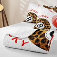 thumbnail image 4 of Castle Fairy Lucky 8 Ball Print Quilt Full,Leopard Pattern Full Bedspread Sets,Red Brown Black, 4 of 7