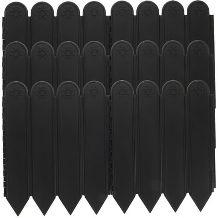 LULULION Plastic Garden Fence Panel Black Decorative Lawn Edging Border Portable Outdoor