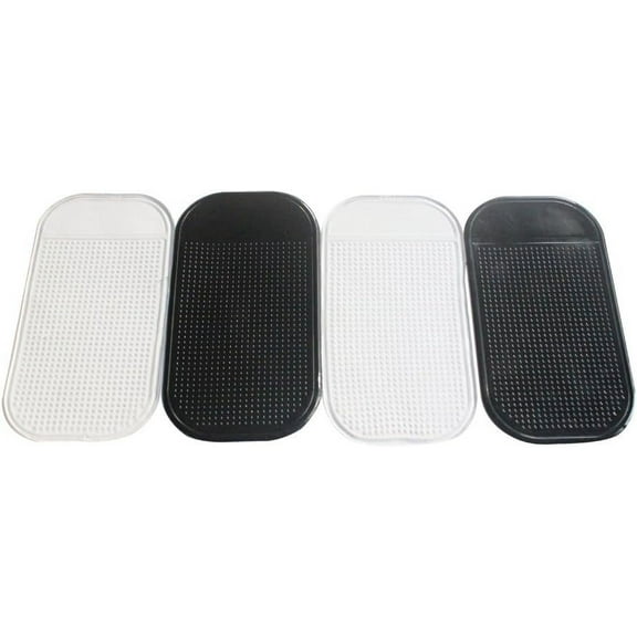 Antislip Silicone Mat Cell Phone Anti-Slip Dash Pad Car Dashboard Magic Sticky Mat for Smart Phone, Pack of 4 (2 Black 2 Tranparent)