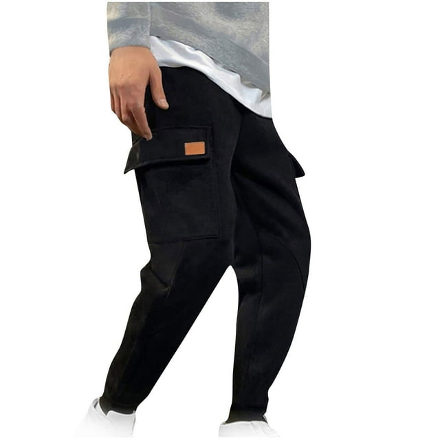 FAIWAD Men's Cargo Sweatpants Elastic Waist Workout Joggers Loose Hiking Drawstring Athletic Trousers
