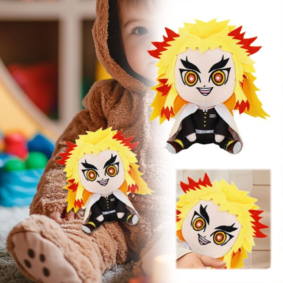 De mon Sla yer Rengoku 20cm Plush - Limited Edition Flame Hashira with Intricate Haori Details, Must-Have for Anime Enthusiasts 🔥