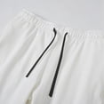 thumbnail image 4 of SBYOJLPB Men's Solid Color Capris Pants Elastic Waist Drawstring Pocket Casual Drying Sportswear Cropped Trousers, 4 of 9