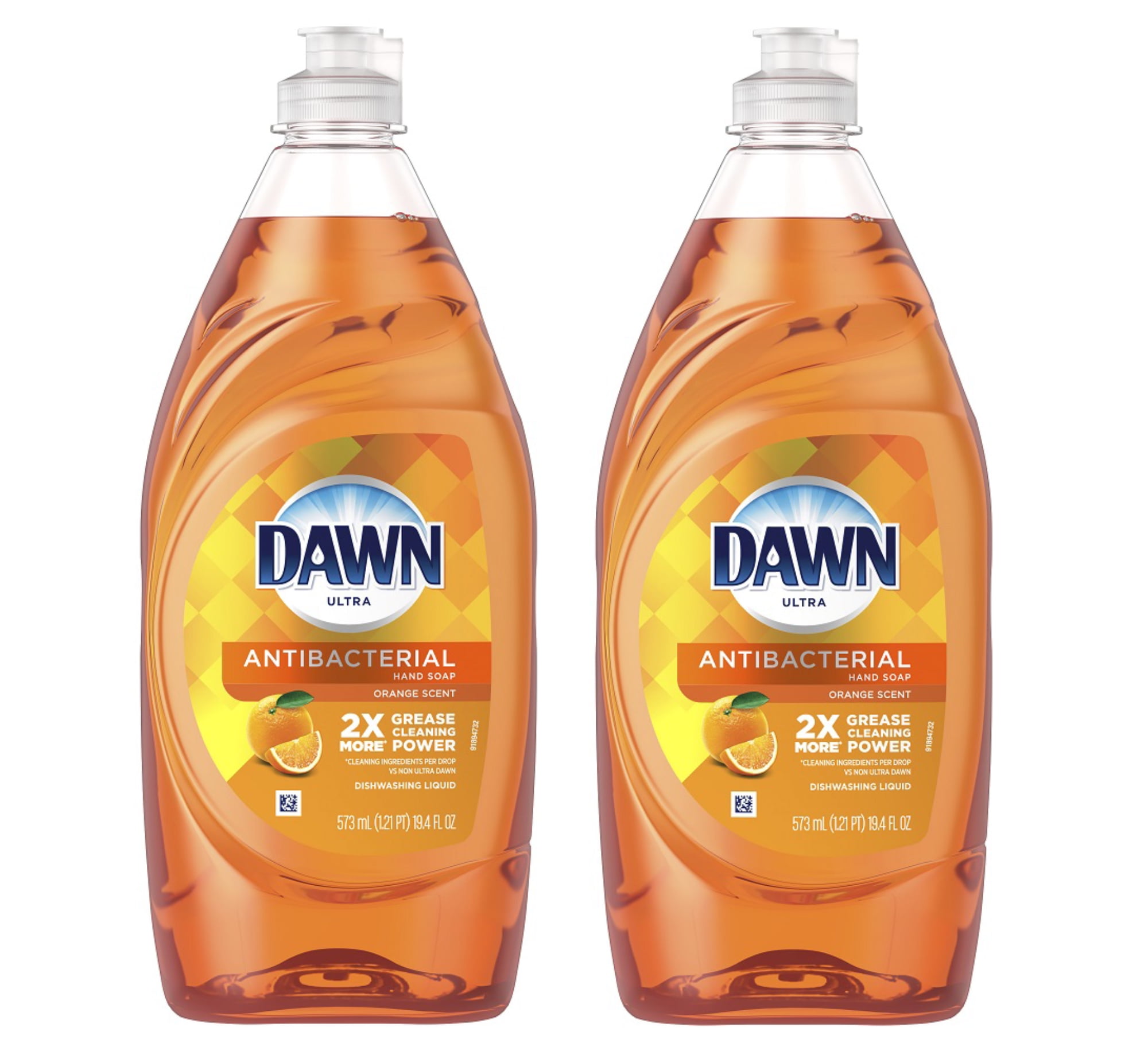 Dawn Ultra Antibacterial Hand Soap, Dishwashing Liquid Dish Soap, Orange Scent, 19.4 oz (Pack of