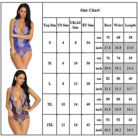 

Ladies Sheer Lingerie Lace Floral Halter Babydoll Bodysuit See-through Underwear
