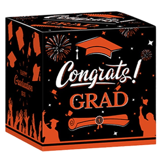 Graduation Card Box Holder Congrats Grad Foldable Cardboard Box for Graduation Decoration and Grad Parties Decor Graduation Party Essentials Festive Decorations Event Decorations Event Party Supplies