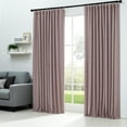 thumbnail image 2 of Faux Linen Full Blackout Curtains for Livingroom Bedroom , With Free 20 Ring Clips,2 Panels Set - LightCoral, W50 X L108, 2 of 7