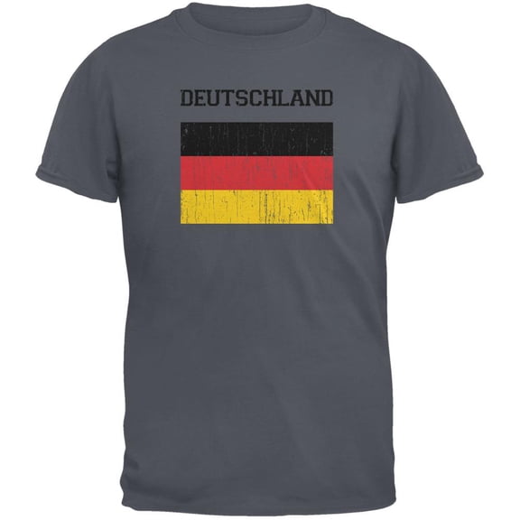 World Cup Distressed Flag Deutschland Charcoal Youth T-Shirt - Youth X-Large
