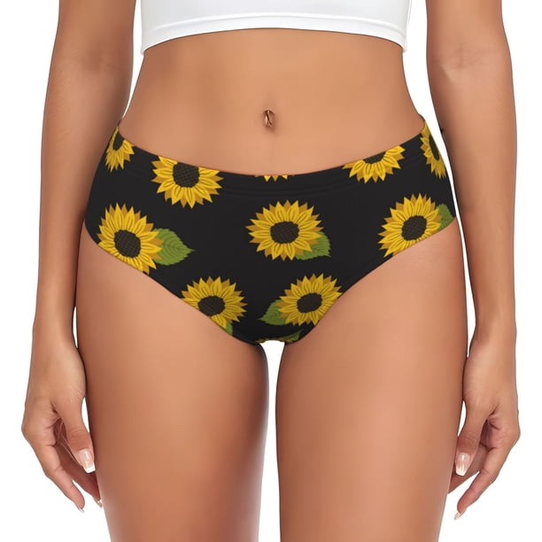 Fotbe Sunflowers Calzones Estampados para Mujer – Ropa Interior de Algodón, Cómoda, Suave y Elástica-Medium