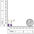thumbnail image 3 of Gem Stone King 2.30 Ct Oval 8x6mm Purple Amethyst 925 Silver and 10K Yellow Gold Dangle Earrings, 3 of 4