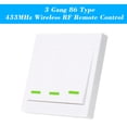 thumbnail image 2 of eWeLink Push Button Wall Light Switch Remote Controller 3 Gang 86 Type ON/Off Switch Panel 433MHz Wireless RF Remote Control with Stickers Free Position Flexible For Home Living Room Bedroo, 2 of 7