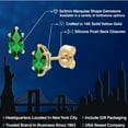 thumbnail image 2 of Gem Stone King 14K Yellow Gold Green Nano Emerald Doble Notch Stud Earrings for Women Men | 0.40 Cttw | Gemstone May Birthstone | Marquise 6X3MM, 2 of 6
