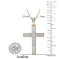 thumbnail image 5 of Dazzlingrock Collection 0.73 Carat (ctw) Round Lab Grown White Diamond Mens Hip Hop Religious Cross Pendant 3/4 CT (Gold Chain Included), 10K Rose Gold, 5 of 6