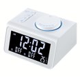 thumbnail image 1 of Reloj digital con radio y temperatura, reloj electrónico, luz nocturna silenciosa, pantalla grande, reloj de cabecera, reloj despertador dual, 1 of 5