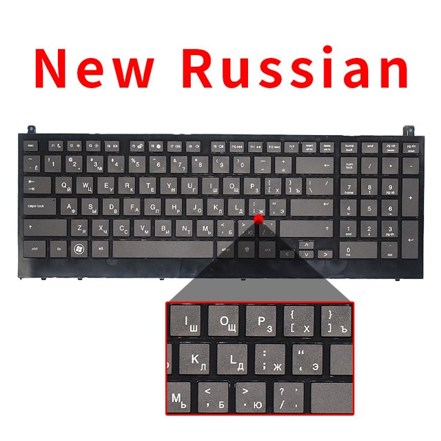 US New keyboard For HP FOR probook 4520 4520S 4525S 4525 Black English Laptop Keyboard with Frame Without screw post RU With Frame