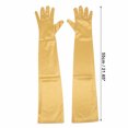 thumbnail image 3 of Unique Bargains 1 Pair Party Gloves Elegant Extra Long Stretch Satin Long Opera Party Gloves 21.65"x4.72" Gold Tone, 3 of 4