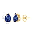 thumbnail image 3 of Mauli Jewels Ear Rings for Women 0.76 Carat 6x4 Pear Shape Sapphire Earrings Carat 14k Yellow Gold 4-prong, 3 of 5