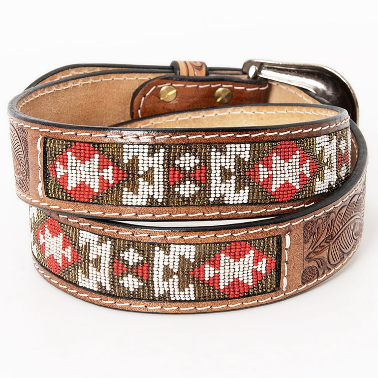 HILASON Western Genuine Leather Belt for Men Women Cowboy Cowgirl