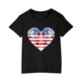 thumbnail image 5 of wycnly Kids Clothes Girls Tee Top for Kids Kids Boys Loose Fit 4th of July Star Striped Graphics Patriotic Tees Shirts Casual Heart Print Short Sleeve Tops Girls Tops(Size:9 Years), 5 of 6