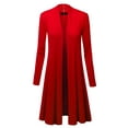 thumbnail image 4 of Made by Johnny Women's Solid Long Sleeve Open Front Long Cardigan M RED, 4 of 6