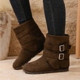 thumbnail image 2 of Shadoumai Women's Wide Width Ankle Boots Low Heel Side Zipper Slouchy Mid Calf Boots Short Booties., 2 of 9