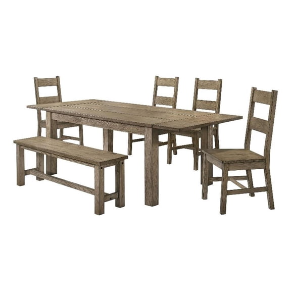 Coaster Cardova 6-Piece Wood Extension Table Dining Set in Vineyard Oak