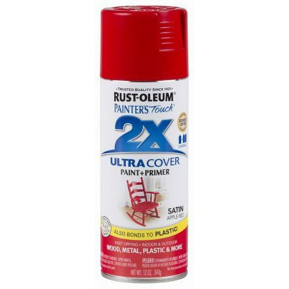 Rust-Oleum Painter's Touch Spray Paint Satin - Red - 2 Pack, 12 oz