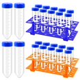thumbnail image 1 of 27 Piezas de Tubos de CentríFuga CóNicos de 50 Ml y Soporte de Tubo de CentríFuga de 28 Pocillos, Soporte de PláStico Desmontable para Laboratorio A, 1 of 5