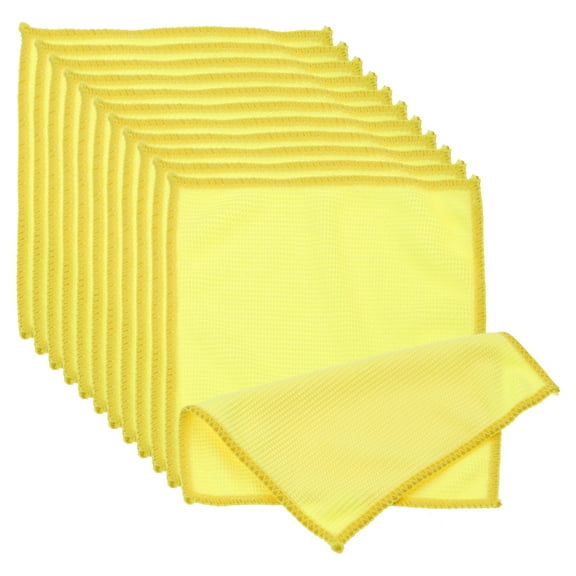 Uxcell Glasses Cleaning Cloth 5.91" x 5.91", Microfiber Eyeglasses Cleaner Cloths Soft Absorbent Rags, Yellow 12 Pcs
