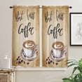 thumbnail image 3 of Coffee Coffee Beans Retro Small Curtain Rod Pocket Short Curtains Half Drapes Partition Cabinet Door Window Curtains Home Decor, 3 of 6