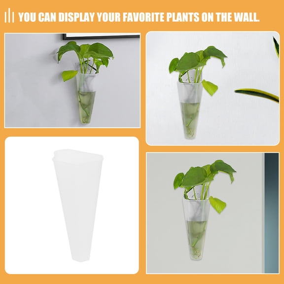 NICERIO 2pcs Hanging Hydroponic Planter Rectangular Plastic Wall Flowerpot for Office Users