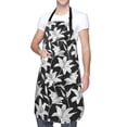 thumbnail image 3 of Uemuo Lilies Flowers Pattern Waterproof Apron Adjustable Dishwasher Apron- Apron for Women Men Heavy Duty Work Apron for Dishwashing Chemical Lab, 3 of 9
