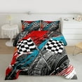 thumbnail image 2 of Homewish Watercolor Splash Ink Bedding Comforter Set,Racing Flag Twin Comforter Sets,Sport Car Game Bedding Set For Boy,Microfiber Bedroom Decor Reversible,2pcs, 2 of 8