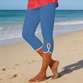 thumbnail image 2 of LEKODE Skirt Leggings for Women Curve Leggings High Waisted Leggings Knee Length Leggings Fitness Clothing Capri Leggings for Women with Pockets Workout Shorts for Women Twerk Shorts Blue Xl, 2 of 8