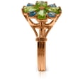thumbnail image 2 of Galaxy Gold 14K Rose Gold 2.43 CT Natural Peridot and Natural Blue Topaz Flower Ring - August Birthstone - Abundance & Joy - Sizes 5.5 to 11 - Fine Jewelry for Women, 2 of 3