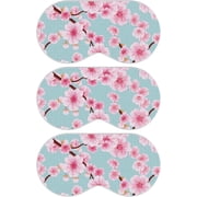 SMUG Satin Sleep Mask for Women, Lightweight Soft Silky Eye Mask for Travel, Cherry Blossom, 3 Pack